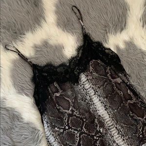 Snake Print Lace Top
